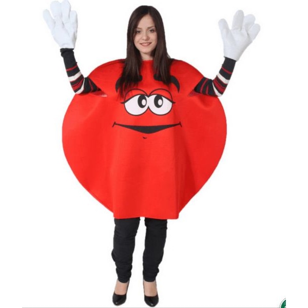 Voksen rund godteri-kostyme-One Size-rød