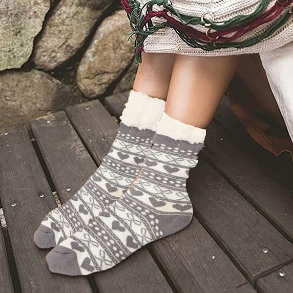 Slipper Sokker, 2 Par Skridsikre Gulvsokker med Langt Rør Sløjfe KLB
