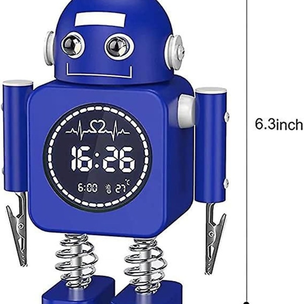 Kwid Robot Smart Digital Alarm med temperaturvisning, ideell for barn