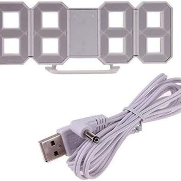Moderne 3D LED vægur - vækkeur KLB