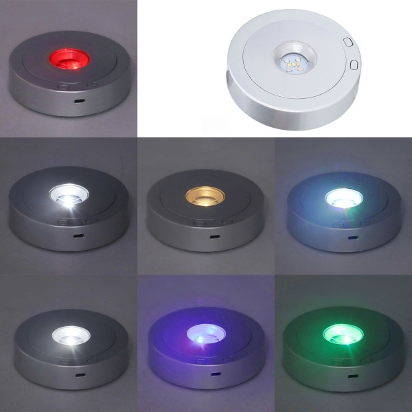 LED-displaybas, USB, RGB, färgglatt ljus, roterande kristall KLB