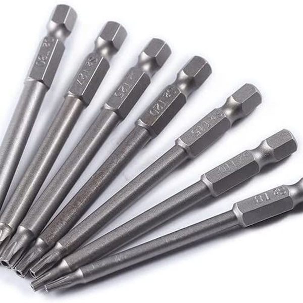 T8-T30 75mm Stjernehode Lang Stål Torx Bitsett Cisea