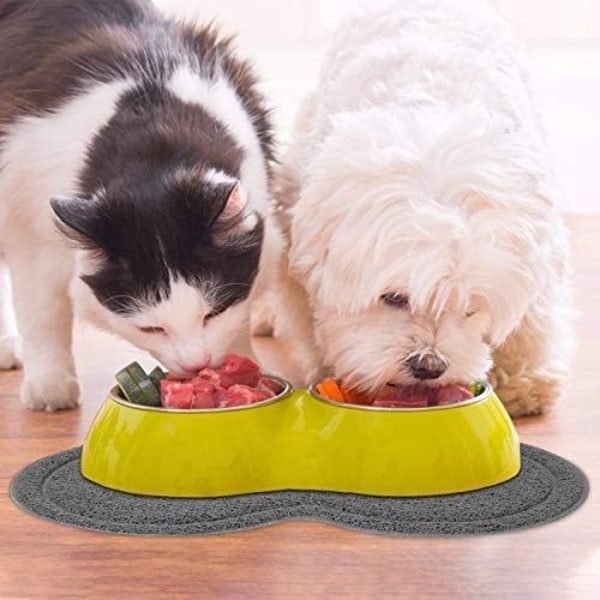 Silikon husdjursmatningsmatta, hundskålmatta vattentät halkfri PVC husdjursmatningsmatta för katt och hund