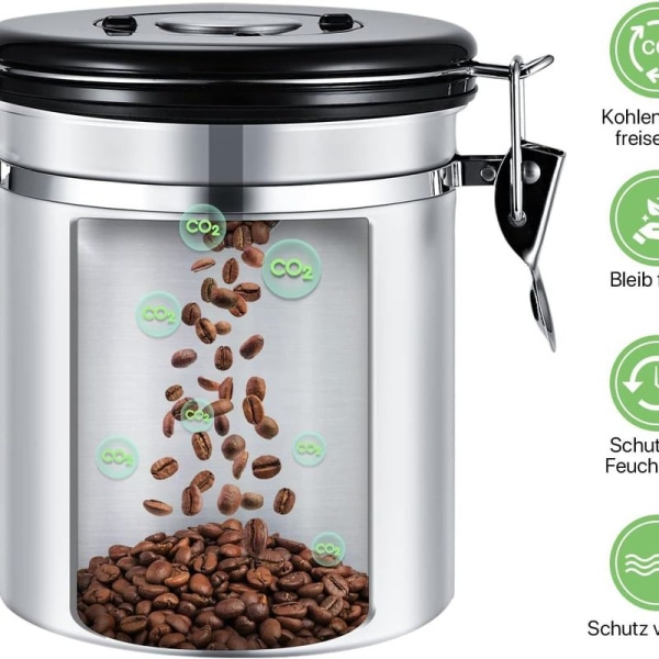 Beaspire Kaffebeholder, Kaffebeholder, Lufttæt, Kaffebeholder, Rustfrit stål
