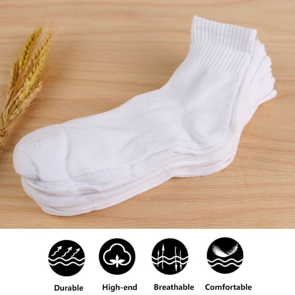 Athletic Running Socks, Low Cut Sport Tab Socks for Men and White KLB