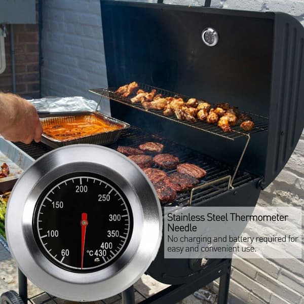 BBQ-termometer til alle grill, ryger, ryger og grillvogn, analog, tilbehør KLB