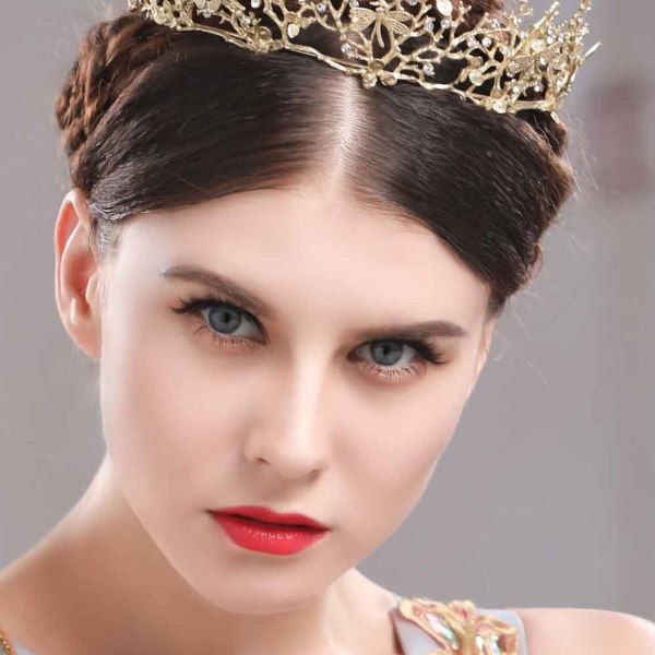 Prinsesse Tiara Bryllup Tiara Rose Guld Rhinestone Barok Queen Crown for