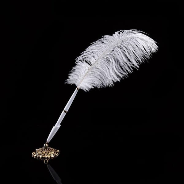 Strudsefjer Pen Deluxe Svane Bryllup Skrive Pen