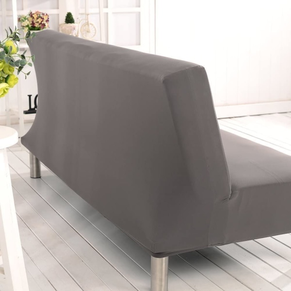 Elastiskt Clic Clac cover för 3-sits soffa, cover i enfärgat vardagsrum, grå