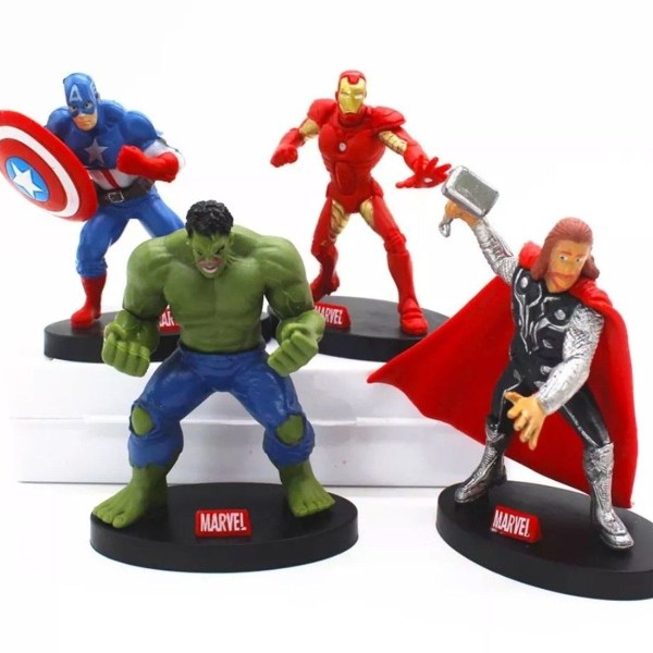 4 actionfigurer DC Marvel Avengers Ironman Hulk Thor Captain America9 cm KLB