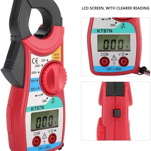 Multimeter, digital strömtångstestare, tångamperemeter, DC/AC spänning