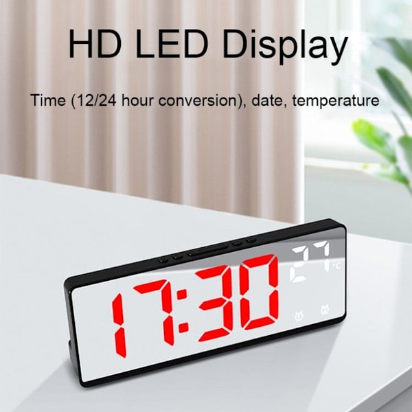 LED-digital display, elektronisk multifunktionsklocka (orange typsnitt)