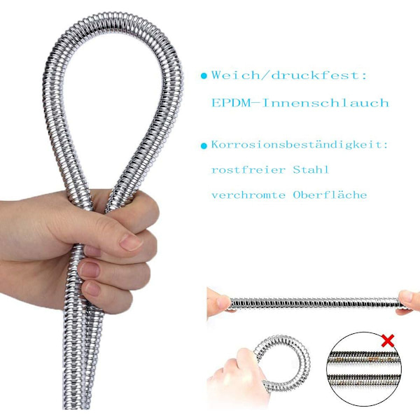 hansgrohe Isiflex duschslang, 1,25 m, borstad svart krom