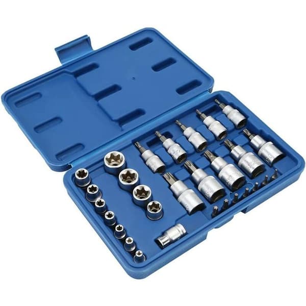 T8-T55 Torx-hylsysarja taltta-laatikolla