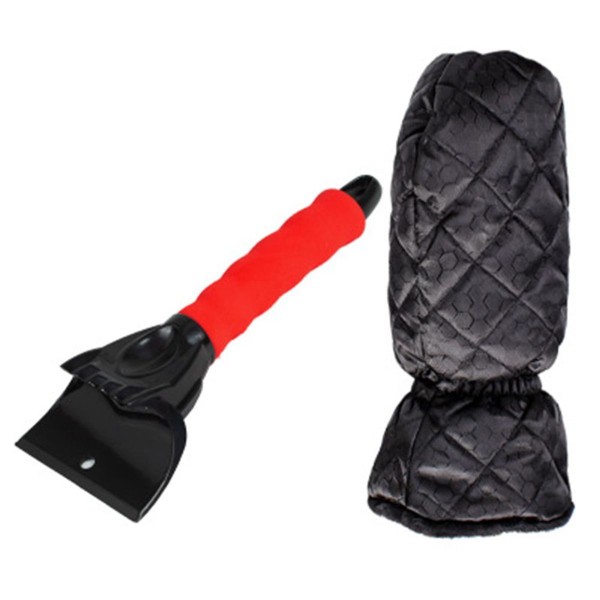 Ice Scraper With Glove For Car, Waterproof Warm Car Red KLB