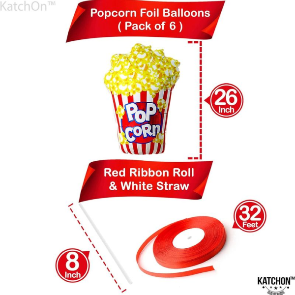 Popcornballonger för popcornfestdekorationer - 26 tum