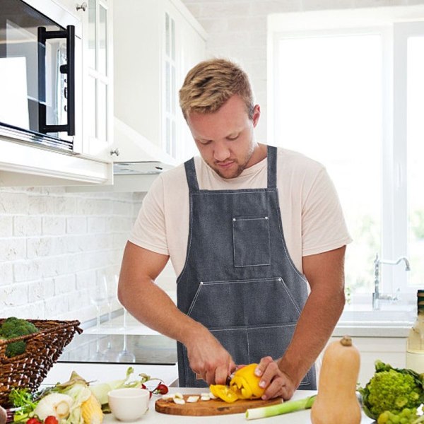 2 stycken denimförkläden, nya, andningsbara denimförkläden, smutsavvisande