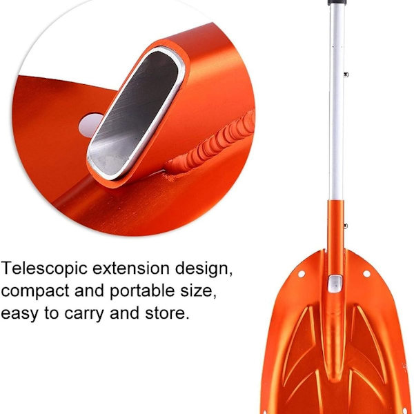 1. Denna snöskovel har en ljus orange design, vilket gör KLB