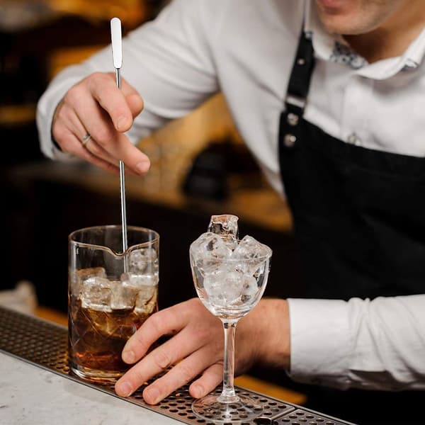 12-delers cocktailpadle-drikkepinne, rustfrie stål kaffepinner KLB