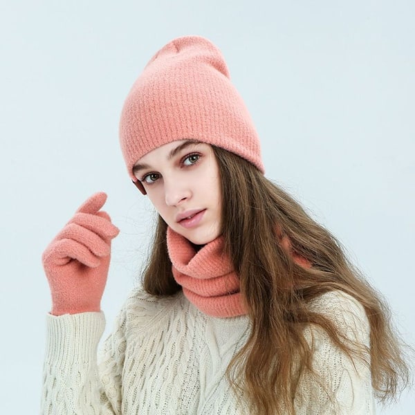 Bobble lue kvinners strikkede lue vinter