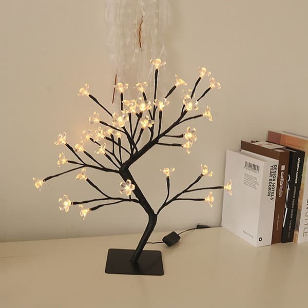 Blomkruka Landskapsträd 24 LED-lampor Metallbas Varm