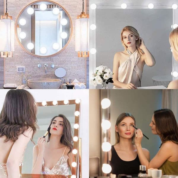 LED makeup spejl belysningssæt, 10 dæmpbare pærer, dæmpbart LED belysningssæt