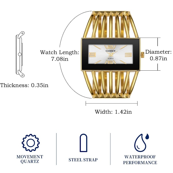 Elegant ur luksus klassisk skelet rem kvarts dameur