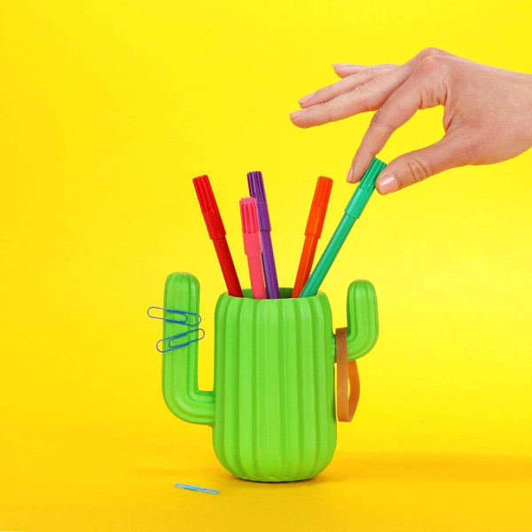 Pen holder skrivebordsarrangør - grøn kaktus KLB
