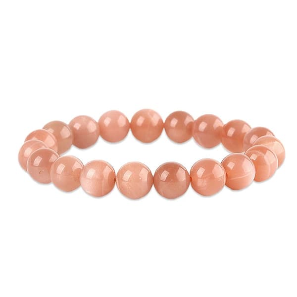 8mm elastisk oransje edelsten armbånd. Millimeter perler KLB
