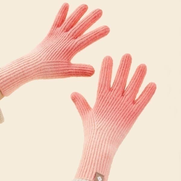 Dam vinter touch screen ull magiska handskar varma stickade touc rosa KLB