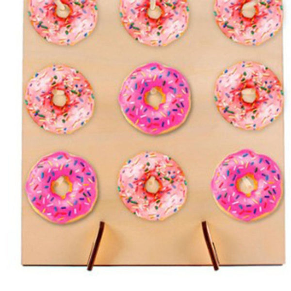 Donutvæg, kagealternativ donutvægsstativ, trædonutvægsmontering KLB