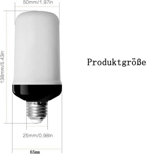 Liekkipoltin, E27-kanta, lepattava valotehoste, 3W LED