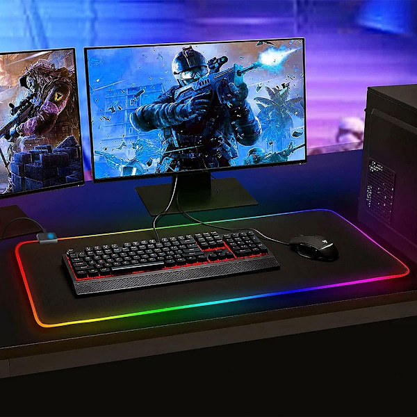 Gaming Mouse Pad RGB Mousepad 800x300mm XXL Gaming Mousepad Stor med 14