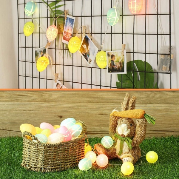 BrizLabs påskedekorative fe-lys, 10 LED 2 m egg fe-lys, batteri KLB