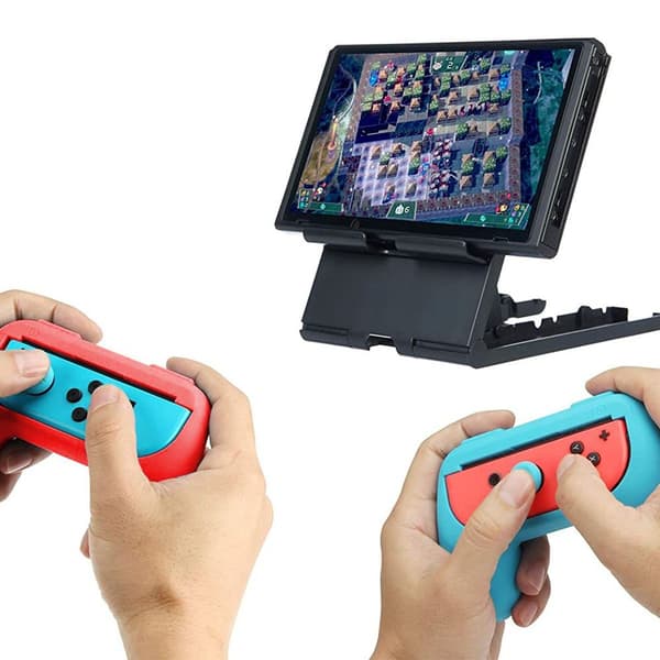 Pakke med 2 til Switch Grip med lille håndtag Ergonomisk rød blå KLB