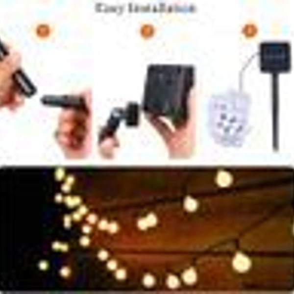 Solcellslampor utomhus Tomshine 50Leds, 6,9 meter julgransbelysning KLB