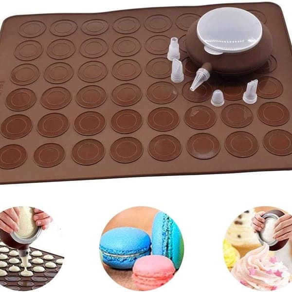 Macaron bageform silikone mørkebrun 38x28 cm