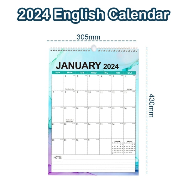 Veggkalender 2024-2025, januar 2024-juni 2025, 15 x 12, Highlight Fe Style2 KLB