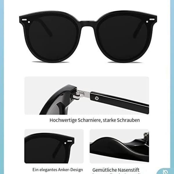 Klassiske Retro Runde Solbriller Dame Herre Store Briller KLB