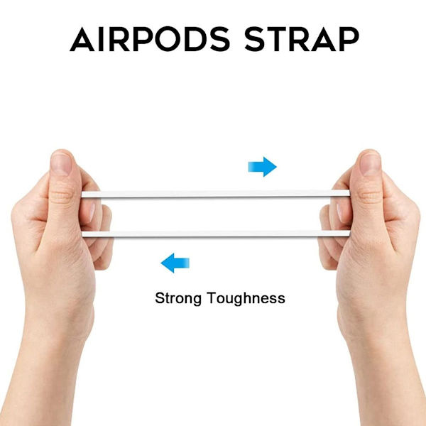 2 par med Airpods-stropper som er kompatible med AirPods, hvit stropp