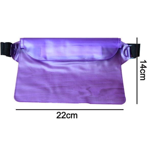 Waterproof pouch bag with adjustable waist strap - Screen Purple