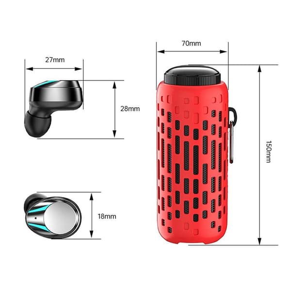 Utendørs Bluetooth-hodetelefoner Trådløs Bluetooth Rød