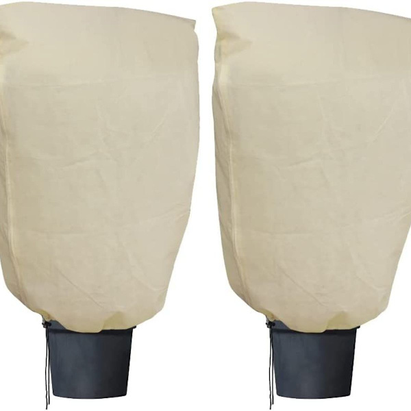 Plante fleece vinter frostbeskyttelsesdeksel, plante termisk jakke sett med 2 (80 x 100 cm).