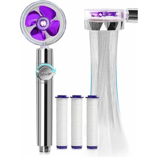Dusjhode Propell Håndholdt Turbo Dusjfilter Booster Dusj Blå KLB