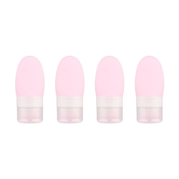 4 kpl:n pakkaus silikageeliä täytettävä kannettava kosmeettinen välitäyte vaaleanpunainen 38 ml KLB