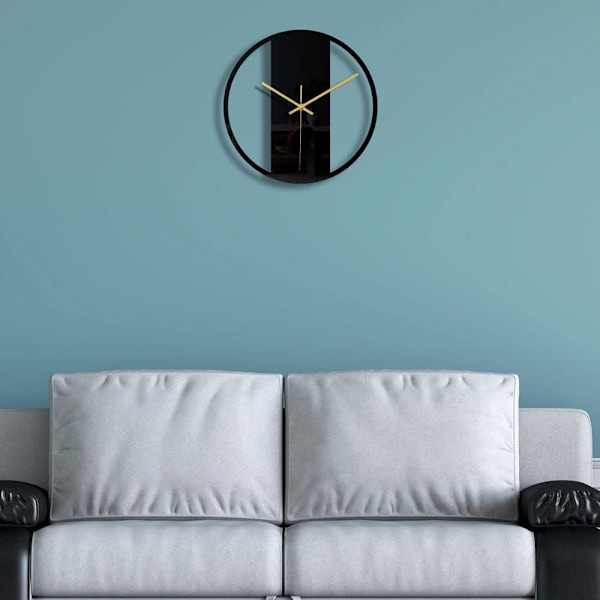 CC308 Sort Rund Ramme Væg Ur DIY Lydløs Moderne Design Væg Ure Velegnet Til Stue Kontor Kunst Dekoration-