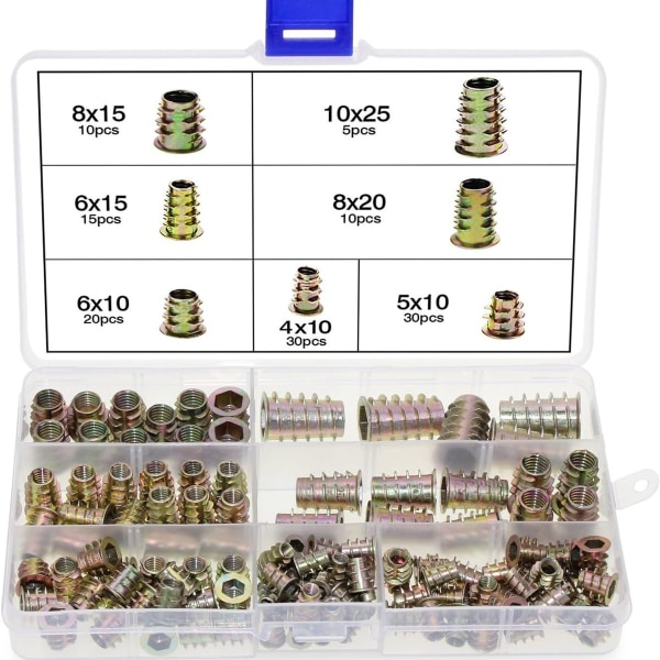 120-pakning sinkroniserte sekskantmuttere i sinklegering M4 M5 M6 M8 M10 KLB