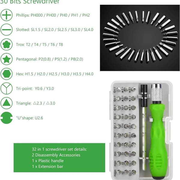 32-osainen pieni ruuvimeisselisarja, Mini Precision Professional KLB