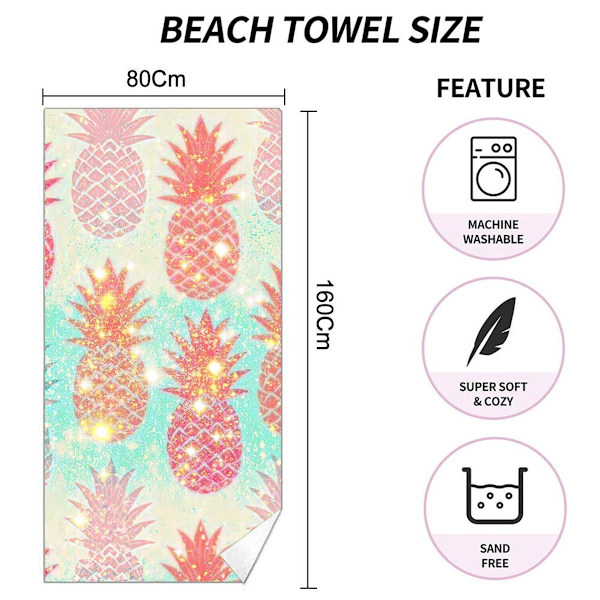 1 dubbelsidig loop ananas strandhandduk gränsöverskridande