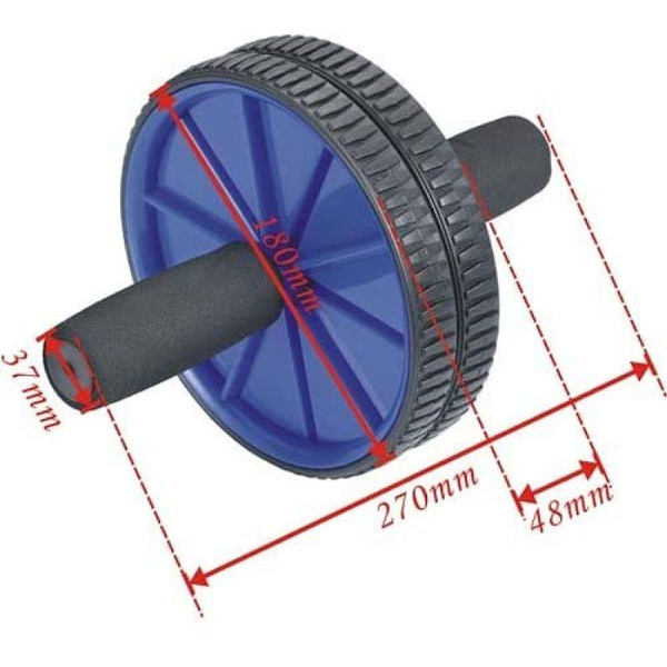 HAC24 AB Wheel Abdominal Rulle med Skumhåndtag & Knæpude Træner KLB